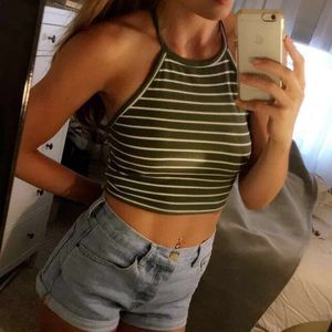 Cropped halter top